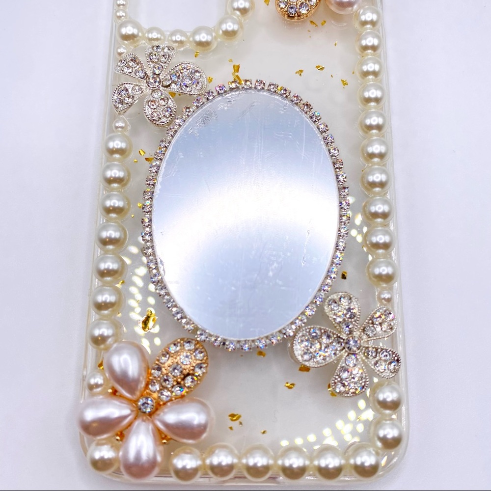 Iphone 11 12 XR 7 8 SE 2020 XS Pearl Make-up Mirror iPhone Case - Picture 8 of 9
